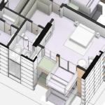 3d cut view floor plan 1